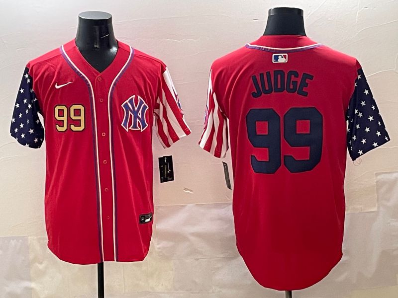 Men New York Yankees #99 Judge Red a generation of national flags Jointly Name 2025 Nike MLB Jersey style 4